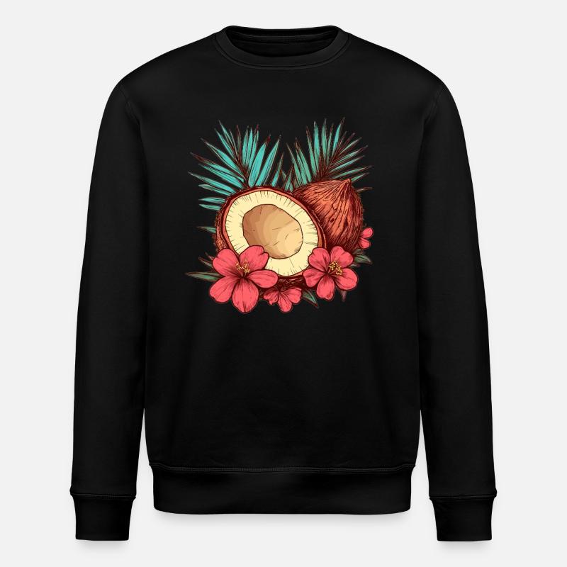Fleur de cocotier tropicale - Sweat bio ROLLER Stanley/Stella Unisexe - noir