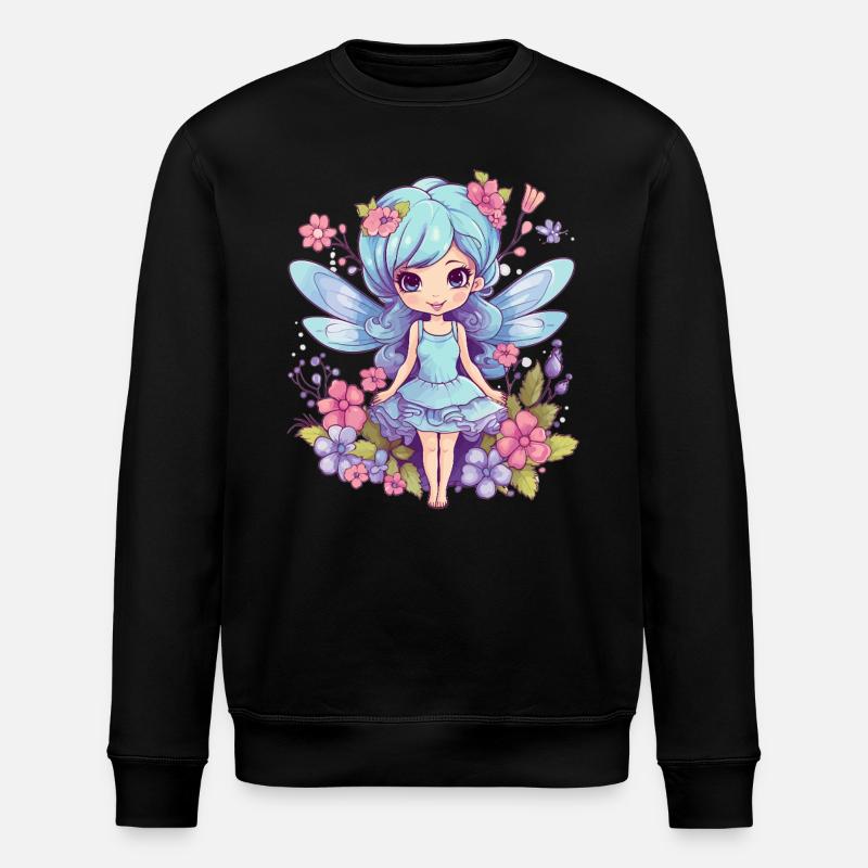 Zauberhafte Blumenfee - Stanley/Stella Unisex Bio-Sweatshirt ROLLER - Schwarz