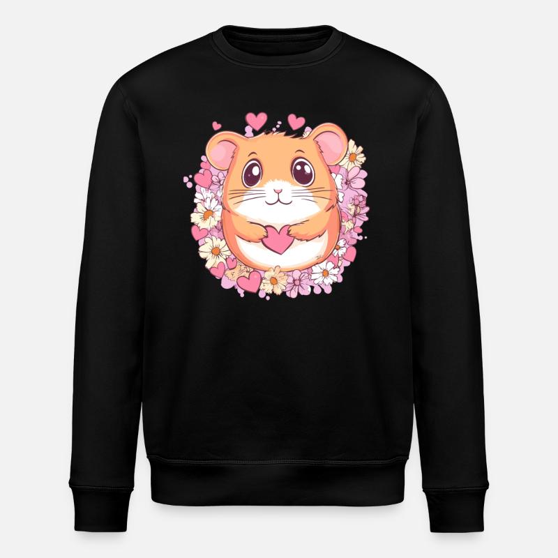 Hamster with heart - Stanley/Stella ROLLER Unisex Organic Sweatshirt - black