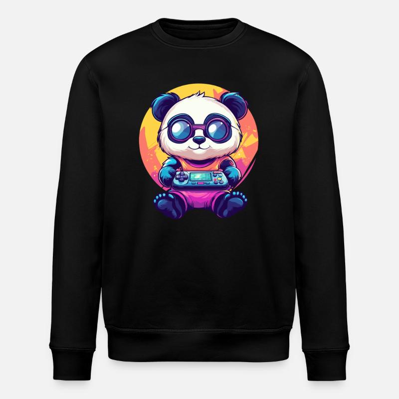 Gamer Panda avec console - Sweat bio ROLLER Stanley/Stella Unisexe - noir