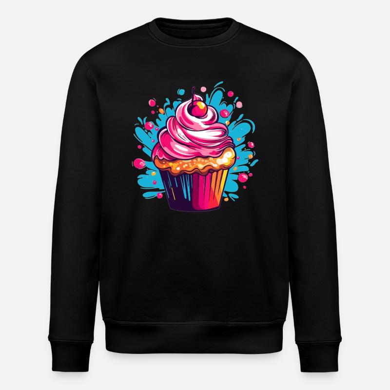 Bunter Cupcake Pop-Art - Stanley/Stella Unisex Bio-Sweatshirt ROLLER - Schwarz