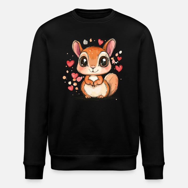 Liebes Eichhörnchen - Stanley/Stella Unisex Bio-Sweatshirt ROLLER - Schwarz