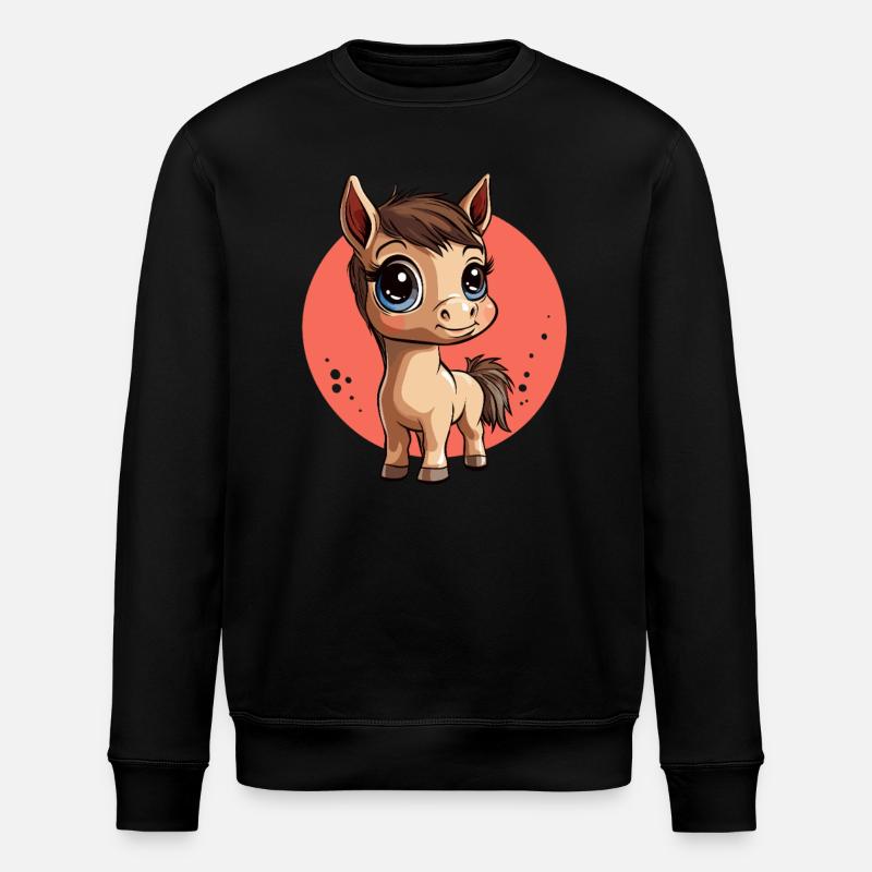 Mignon poney dessin animé - Sweat bio ROLLER Stanley/Stella Unisexe - noir