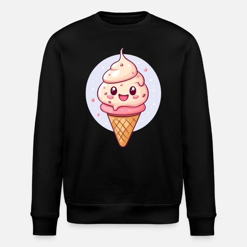 Glückseis mit Gesicht - Stanley/Stella Unisex Bio-Sweatshirt ROLLER - Schwarz