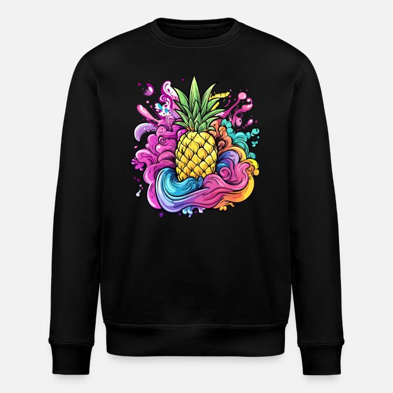 Ananas Farbexplosion - Stanley/Stella Unisex Bio-Sweatshirt ROLLER - Schwarz