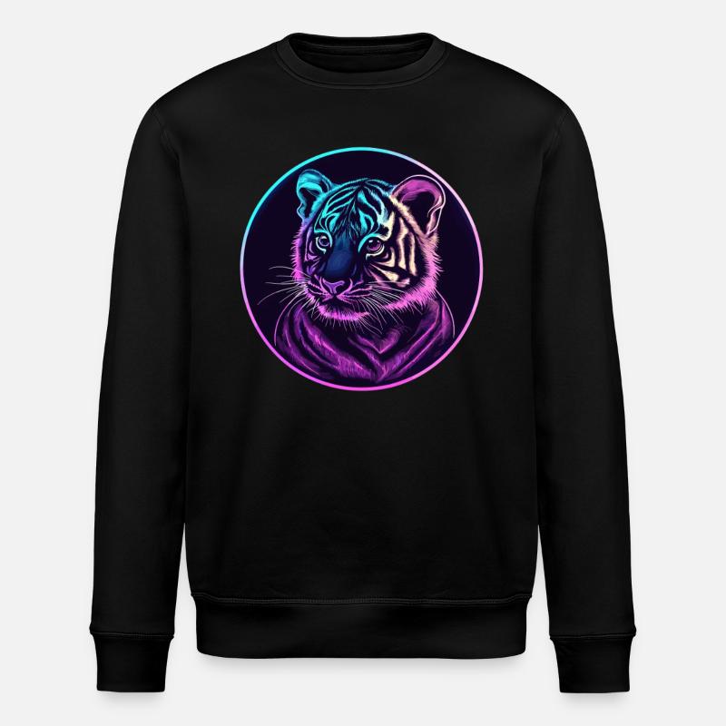 Néon Tiger Gaze - Sweat bio ROLLER Stanley/Stella Unisexe - noir