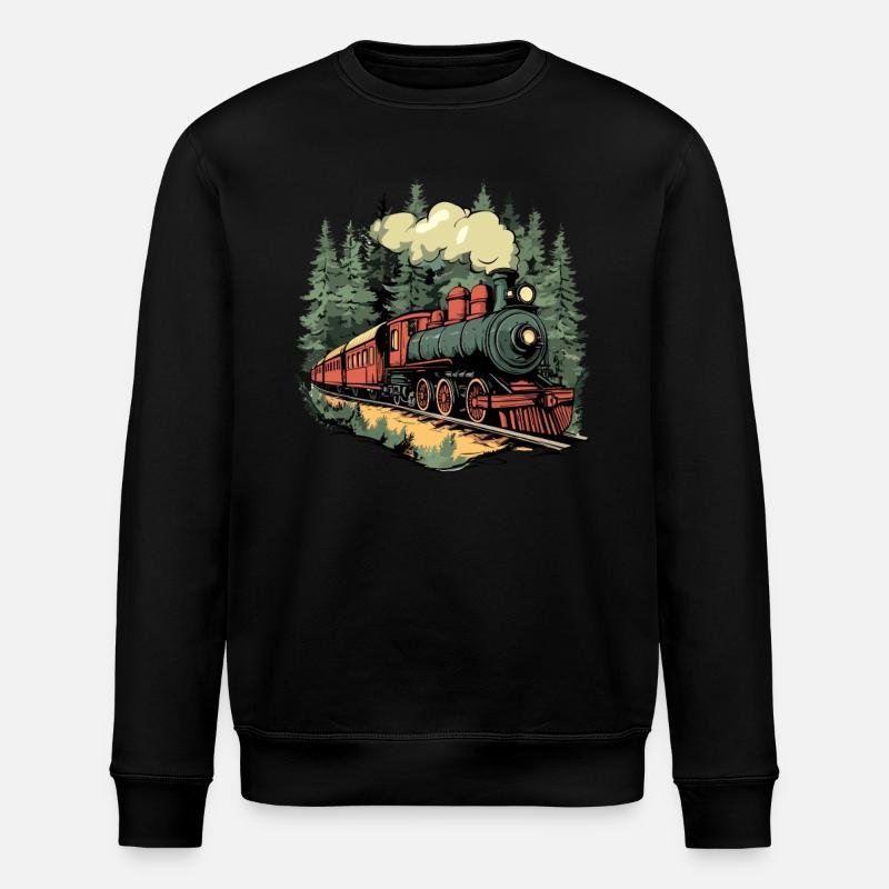 Waldzug im Sonnenlicht - Stanley/Stella Unisex Bio-Sweatshirt ROLLER - Schwarz