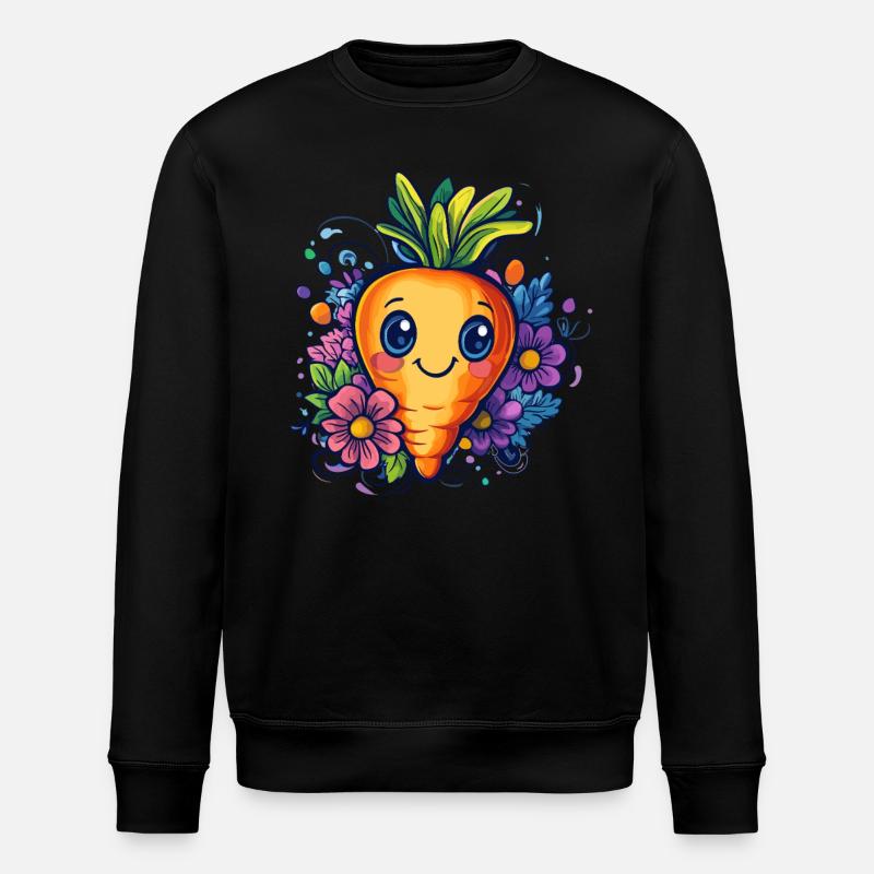 Fleur de carotte joyeuse - Sweat bio ROLLER Stanley/Stella Unisexe - noir