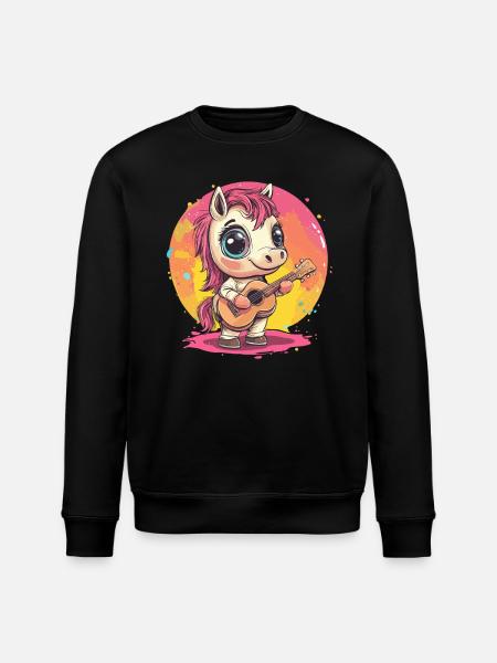 Bangs with guitar - Stanley/Stella ROLLER Unisex Organic Sweatshirt - black