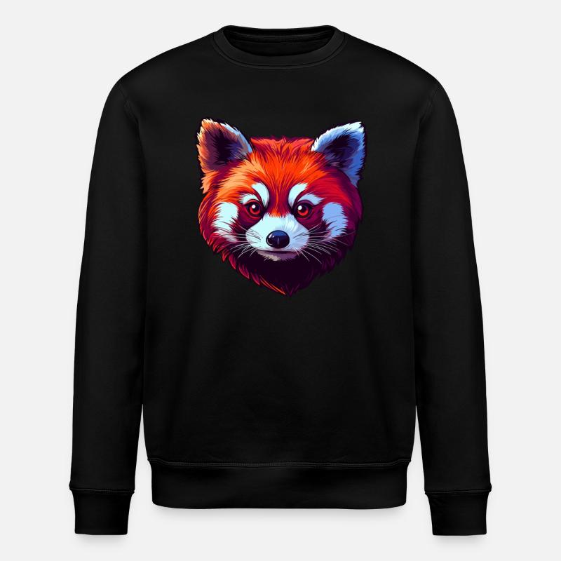 Roter Panda Porträt - Stanley/Stella Unisex Bio-Sweatshirt ROLLER - Schwarz