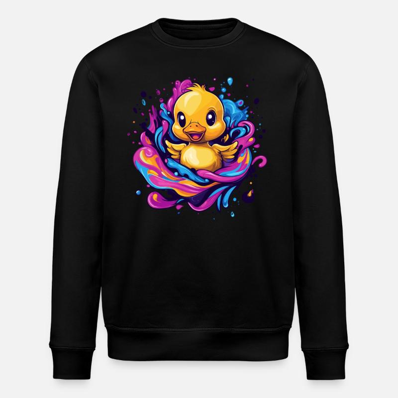 Quietschende Badeente Splash - Stanley/Stella Unisex Bio-Sweatshirt ROLLER - Schwarz
