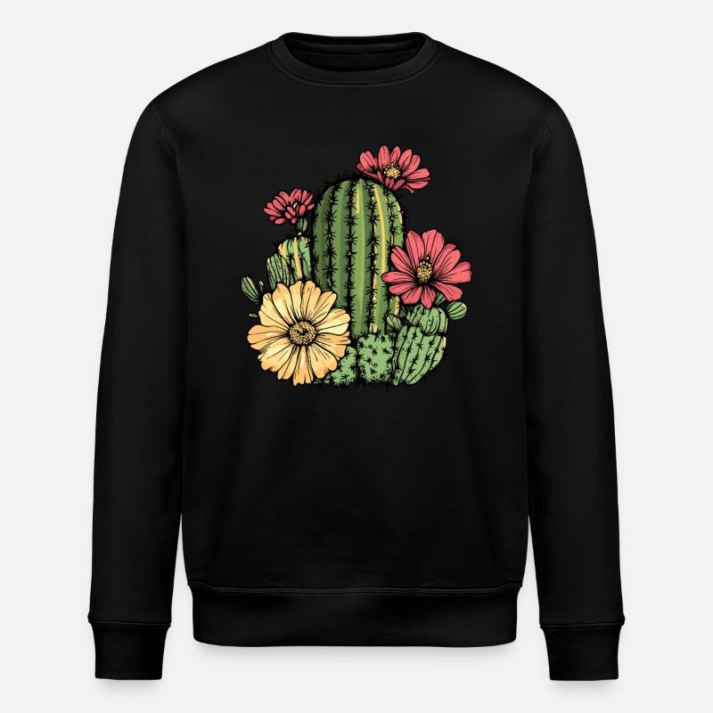 Cactus à fleurs - Sweat bio ROLLER Stanley/Stella Unisexe - noir