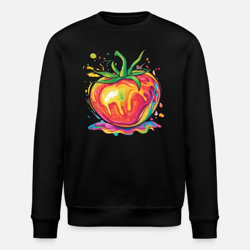 Regenbogenfarbene Pop-Art Tomate - Stanley/Stella Unisex Bio-Sweatshirt ROLLER - Schwarz