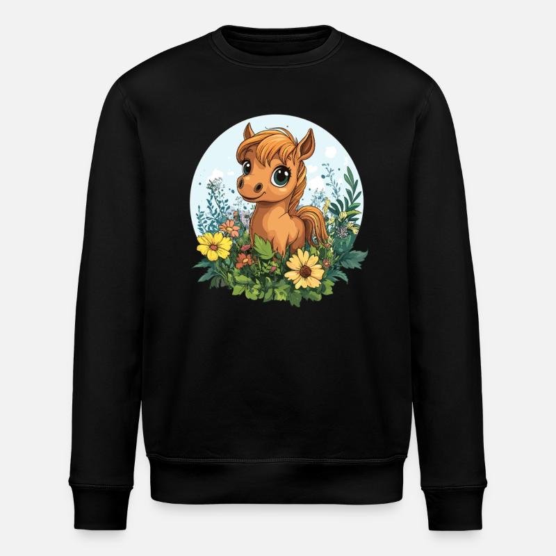 Poney à la campagne - Sweat bio ROLLER Stanley/Stella Unisexe - noir