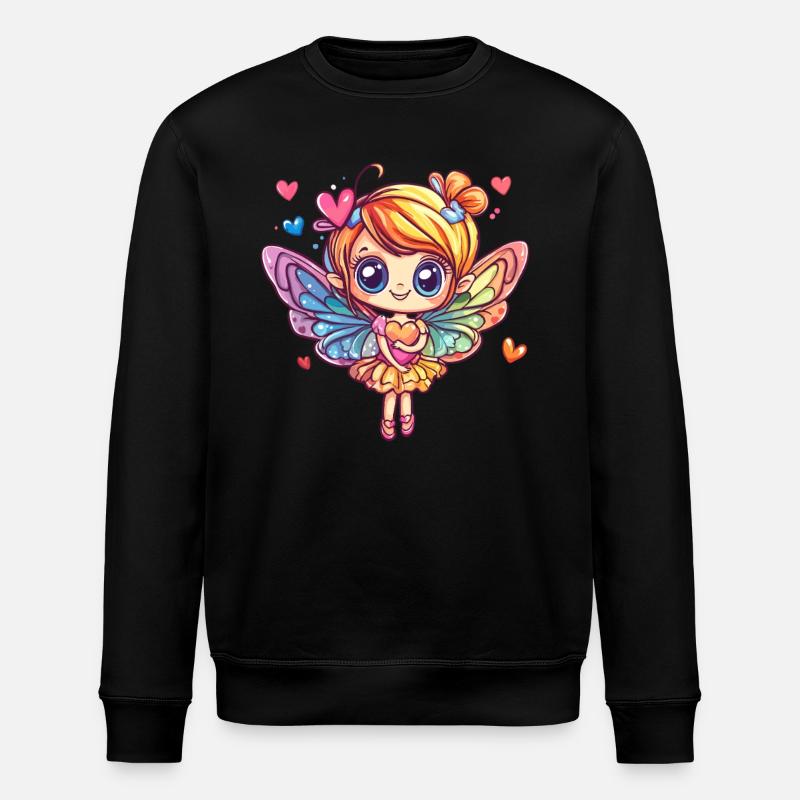 Schmetterlingsfee mit Herz - Stanley/Stella Unisex Bio-Sweatshirt ROLLER - Schwarz