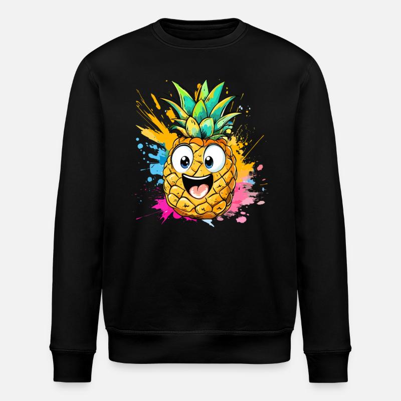 Explosion d’ananas heureuse - Sweat bio ROLLER Stanley/Stella Unisexe - noir
