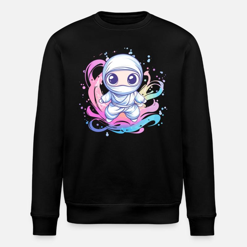 Ninja im Farbwirbel - Stanley/Stella Unisex Bio-Sweatshirt ROLLER - Schwarz