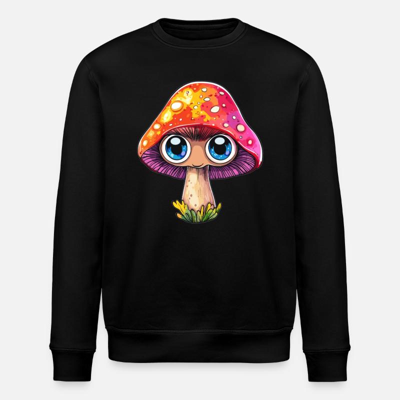 Champignon aux grands yeux - Sweat bio ROLLER Stanley/Stella Unisexe - noir