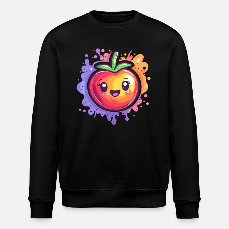 Tomate mit Splash - Stanley/Stella Unisex Bio-Sweatshirt ROLLER - Schwarz