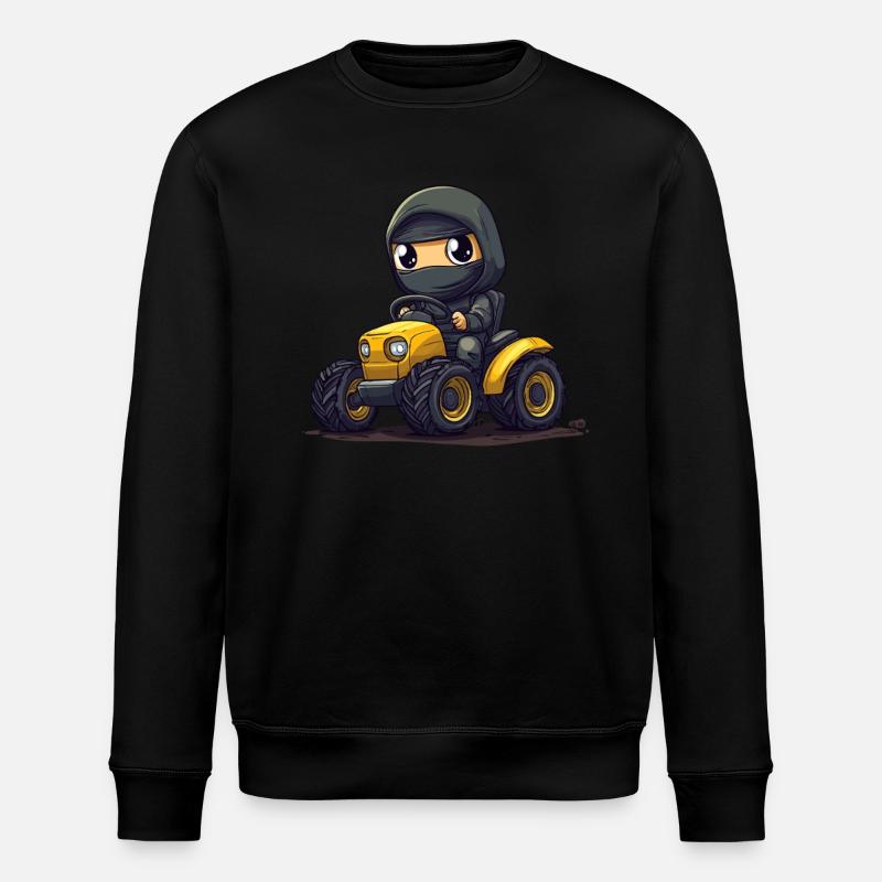 Ninja on tractor - Stanley/Stella ROLLER Unisex Organic Sweatshirt - black