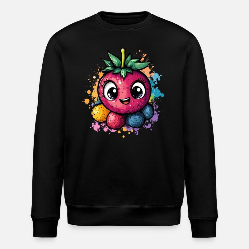Berry joy with eyes - Stanley/Stella ROLLER Unisex Organic Sweatshirt - black