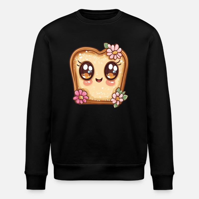 Fröhliches Toast mit Blumen - Stanley/Stella Unisex Bio-Sweatshirt ROLLER - Schwarz