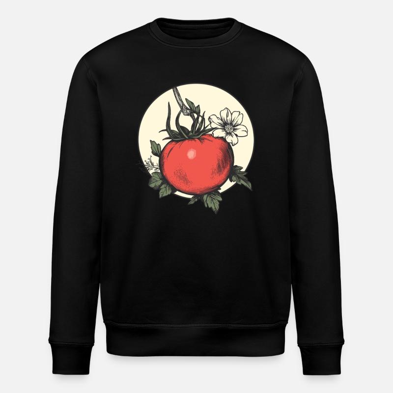 Ästhetische Tomate mit Blüte - Stanley/Stella Unisex Bio-Sweatshirt ROLLER - Schwarz