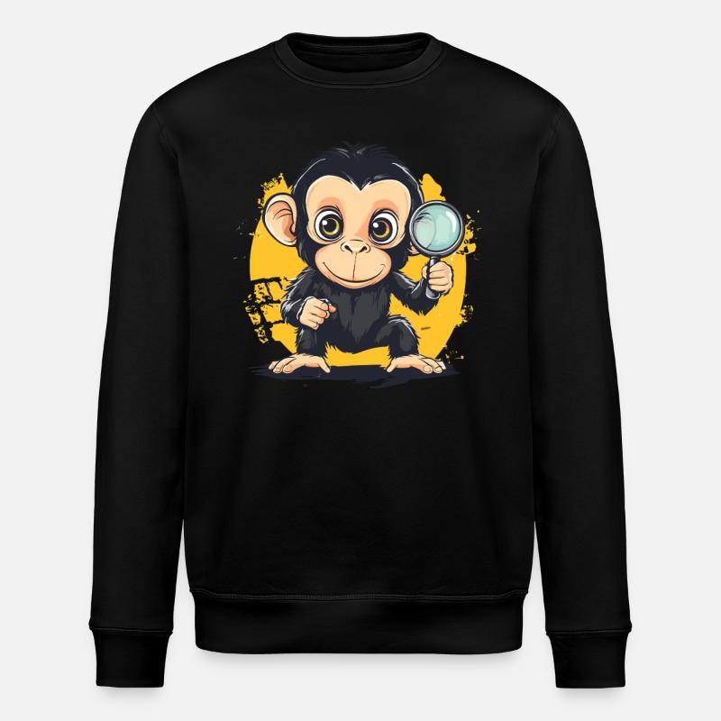 Drôle de singe détective - Sweat bio ROLLER Stanley/Stella Unisexe - noir