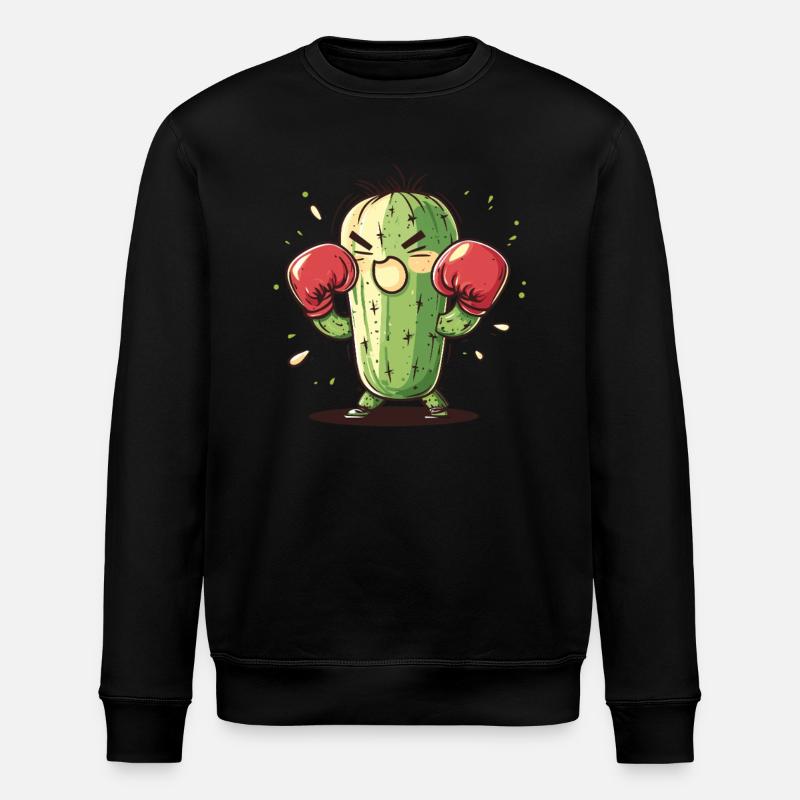 Angry Cactus Boxer - Stanley/Stella ROLLER Unisex Organic Sweatshirt - black