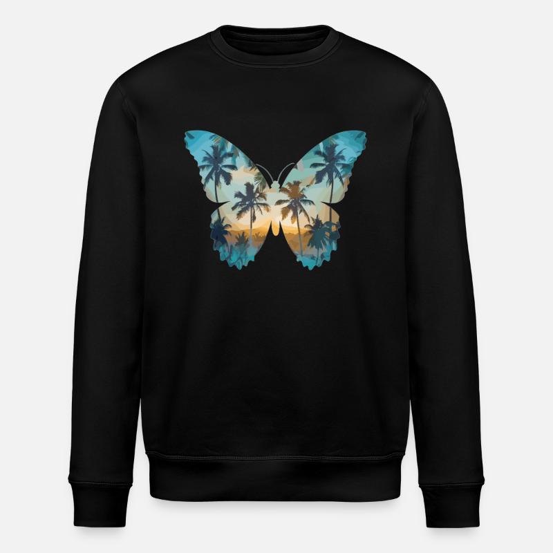 Papillon Palmier Aile - Sweat bio ROLLER Stanley/Stella Unisexe - noir