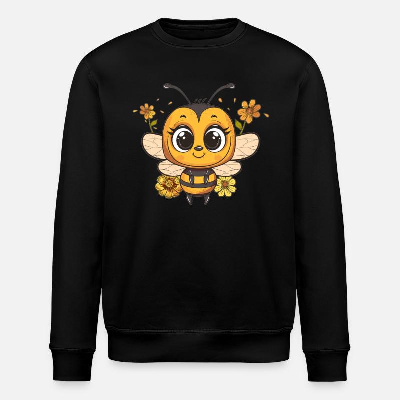 Blumenbiene mit Charme - Stanley/Stella Unisex Bio-Sweatshirt ROLLER - Schwarz