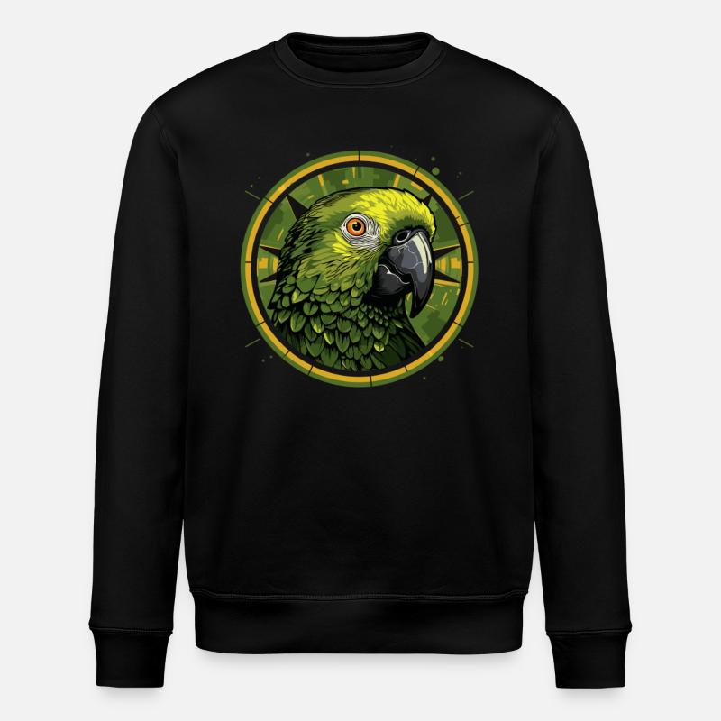 Tête de perroquet vert - Sweat bio ROLLER Stanley/Stella Unisexe - noir
