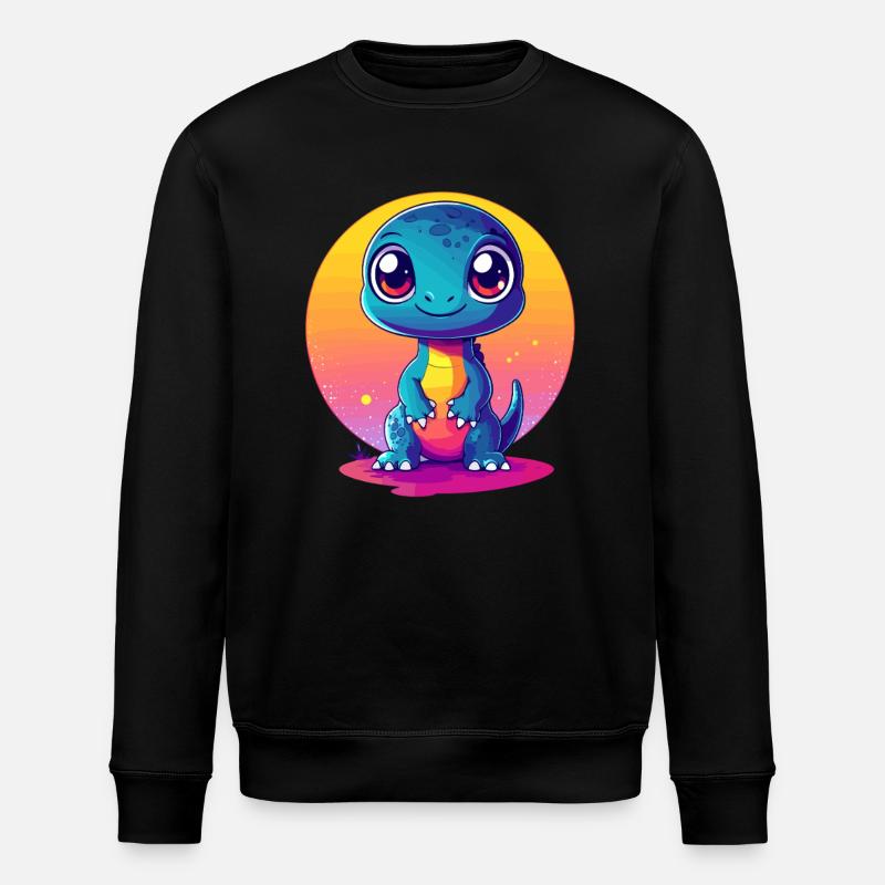 Dino at sunset - Stanley/Stella ROLLER Unisex Organic Sweatshirt - black