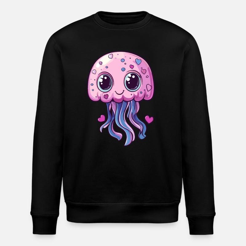 Méduse Kawaii Rose - Sweat bio ROLLER Stanley/Stella Unisexe - noir