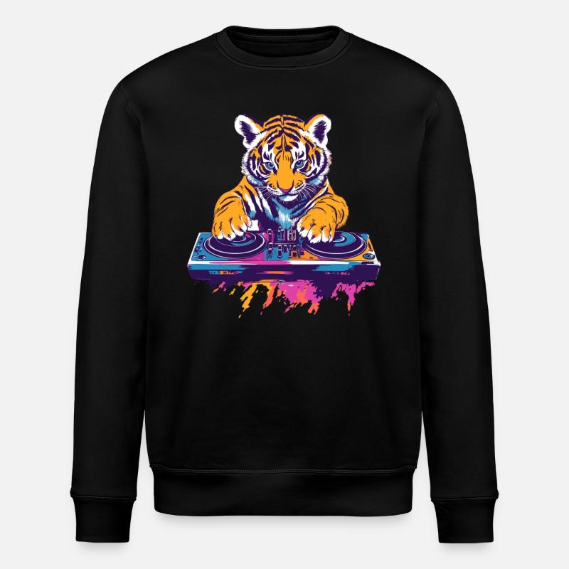 Tigerbaby als DJ - Stanley/Stella Unisex Bio-Sweatshirt ROLLER - Schwarz
