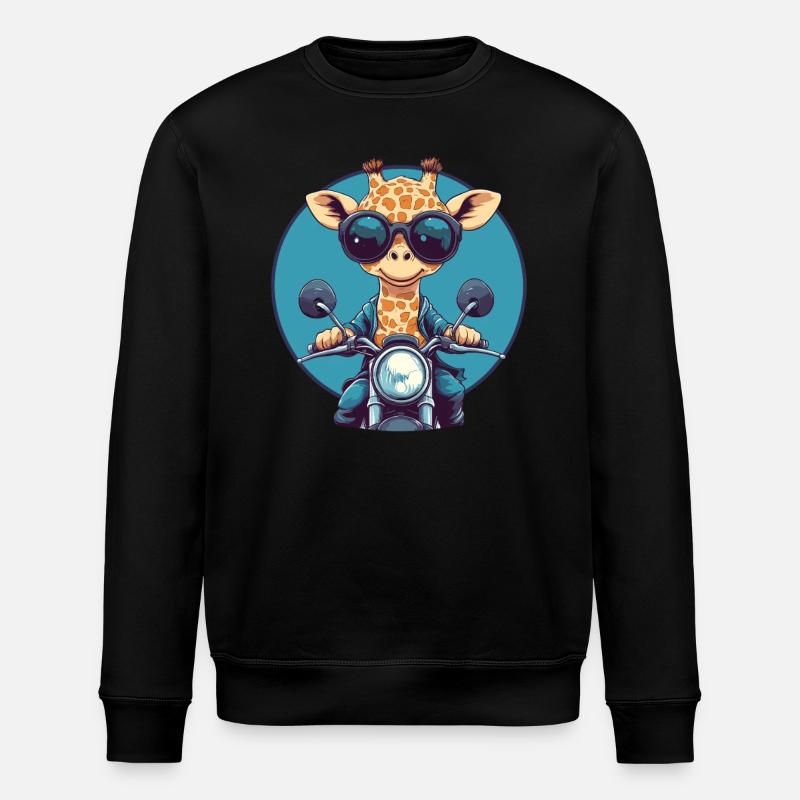 Giraffe with sunglasses - Stanley/Stella ROLLER Unisex Organic Sweatshirt - black