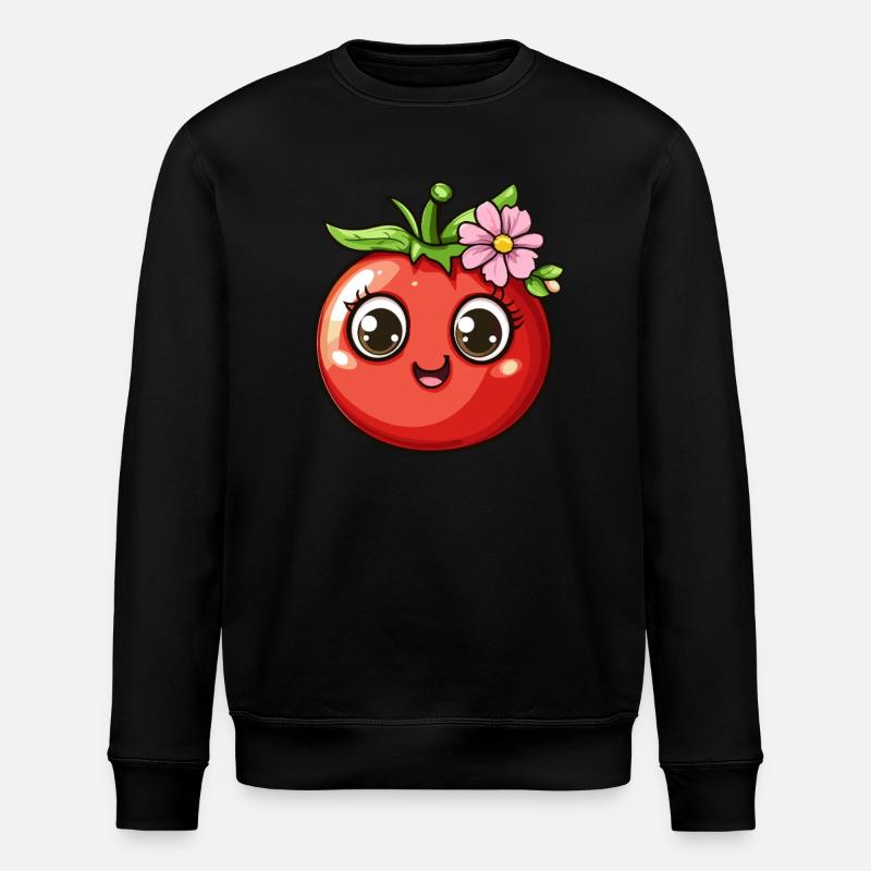 Tomate mit Blüte - Stanley/Stella Unisex Bio-Sweatshirt ROLLER - Schwarz