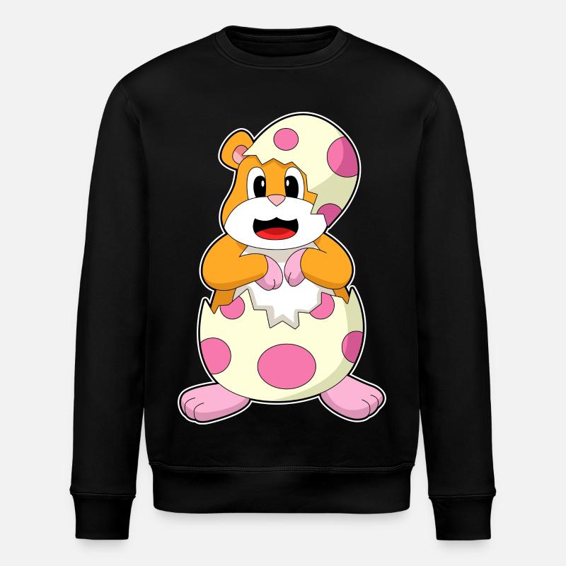 Hamster Eierschale Ei - Stanley/Stella Unisex Bio-Sweatshirt ROLLER - Schwarz