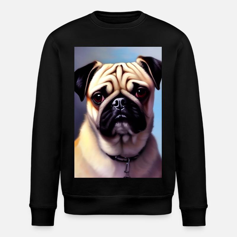 Mops Hund - Stanley/Stella Unisex Bio-Sweatshirt ROLLER - Schwarz
