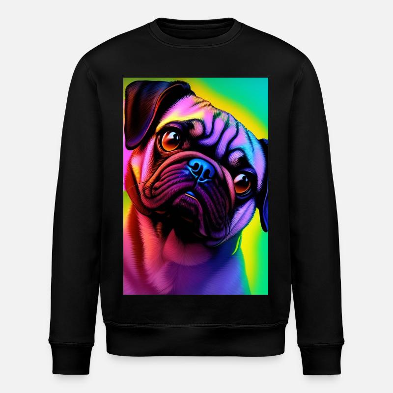 Mops Hund - Stanley/Stella Unisex Bio-Sweatshirt ROLLER - Schwarz