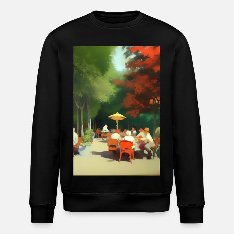 Café asiatique en plein air - Sweat bio ROLLER Stanley/Stella Unisexe - noir