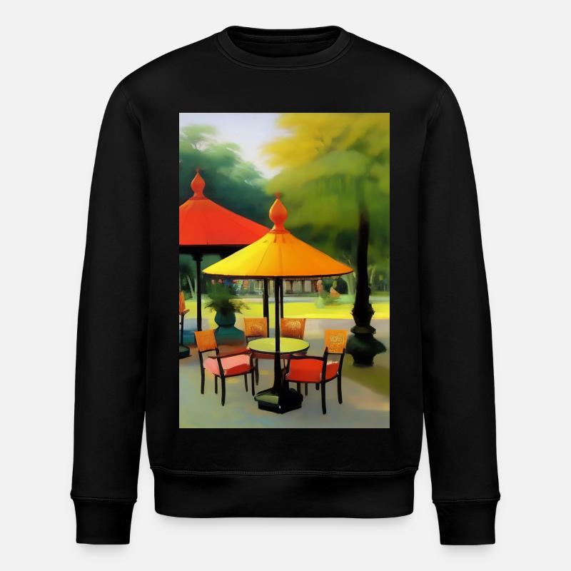 Café asiatique en plein air - Sweat bio ROLLER Stanley/Stella Unisexe - noir