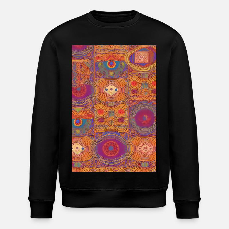 Retro Pattern - Stanley/Stella ROLLER Unisex Organic Sweatshirt - black