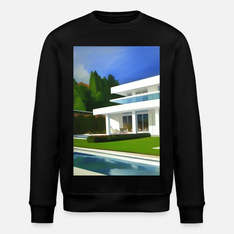 Villa blanche avec piscine - Sweat bio ROLLER Stanley/Stella Unisexe - noir