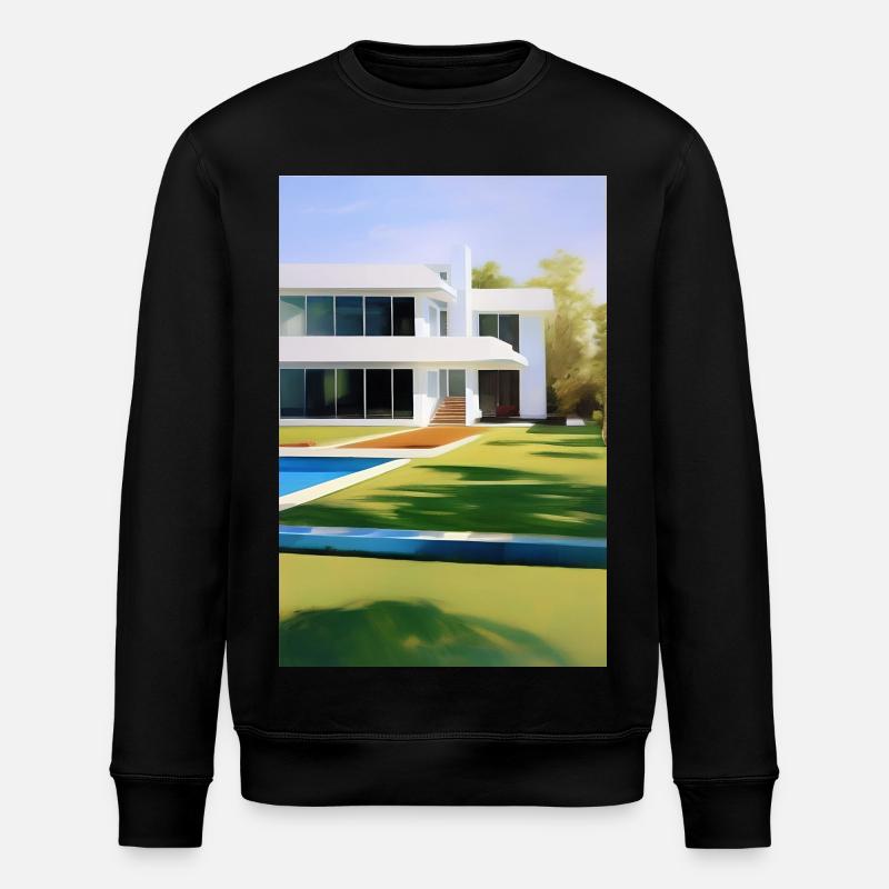 Villa blanche avec piscine - Sweat bio ROLLER Stanley/Stella Unisexe - noir