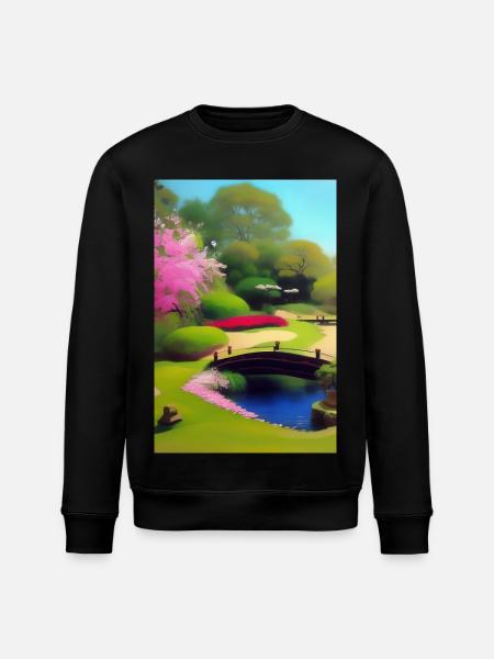 Chinese Zen Garden - Stanley/Stella ROLLER Unisex Organic Sweatshirt - black