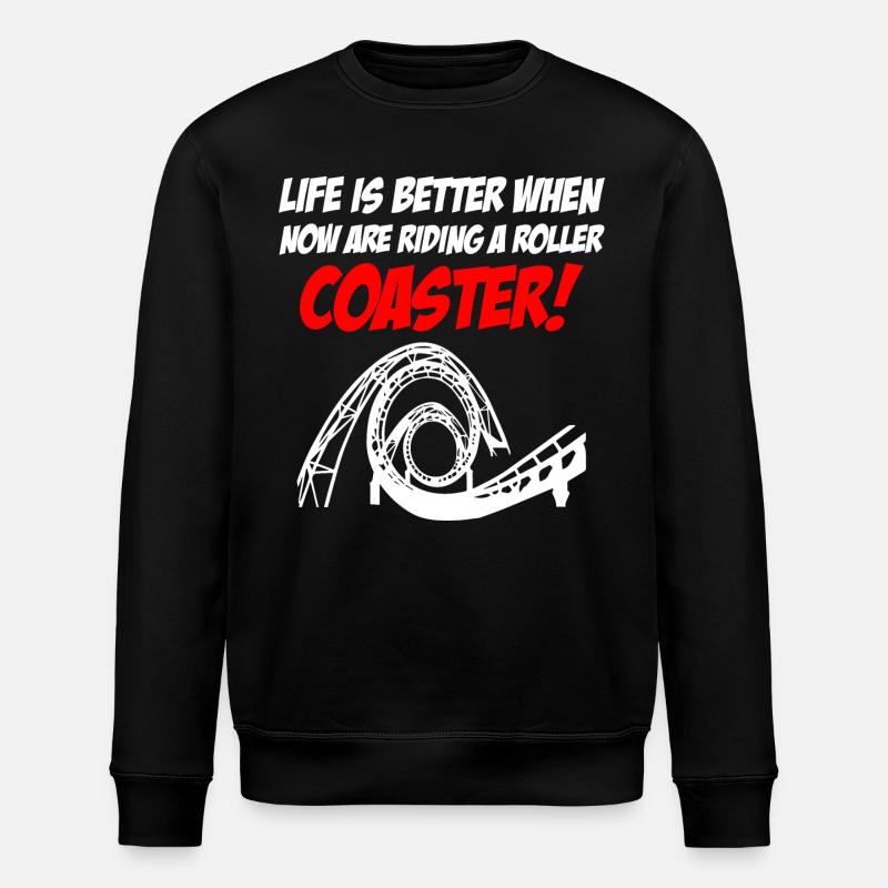 Riding Roller Coaster - Stanley/Stella ROLLER Unisex Organic Sweatshirt - black
