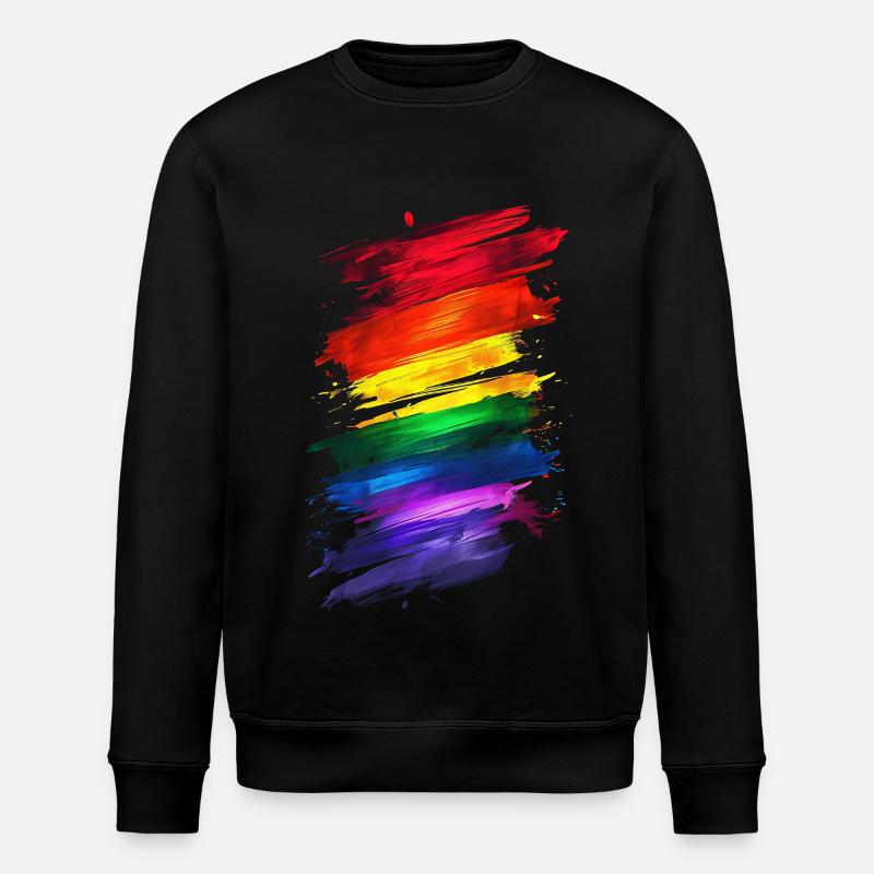 Abstraktes Rainbow Pride Design - Lebendige Kunst - Stanley/Stella Unisex Bio-Sweatshirt ROLLER - Schwarz
