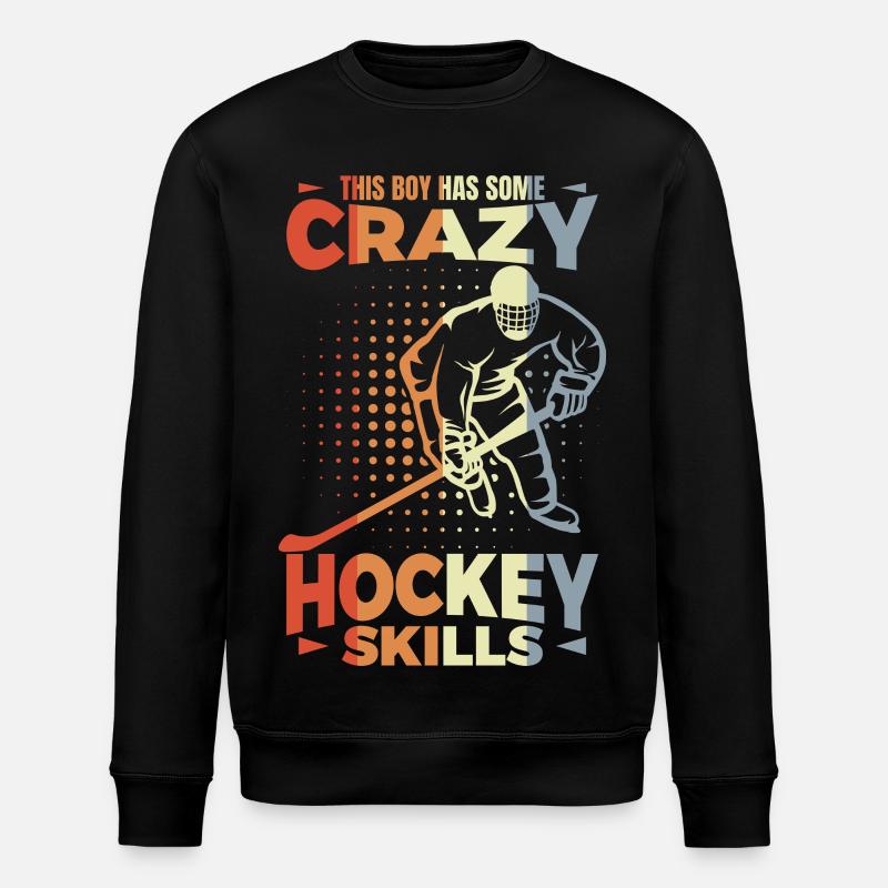 Kleiner Eishockeyspieler - Stanley/Stella Unisex Bio-Sweatshirt ROLLER - Schwarz