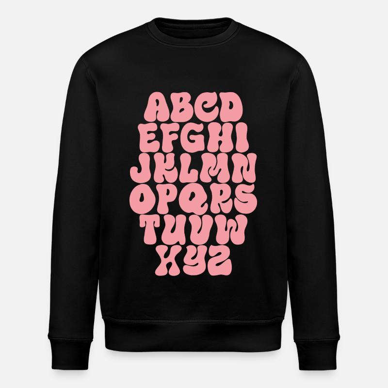 Letters ABC Alphabet - Stanley/Stella ROLLER Unisex Organic Sweatshirt - black